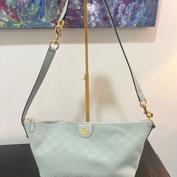 Gucci Handbags - Gucci Vanity top handle bag in icey blue NWT